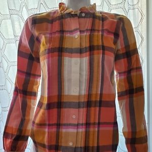 J. crew plaid Blouse cotton xxSmall